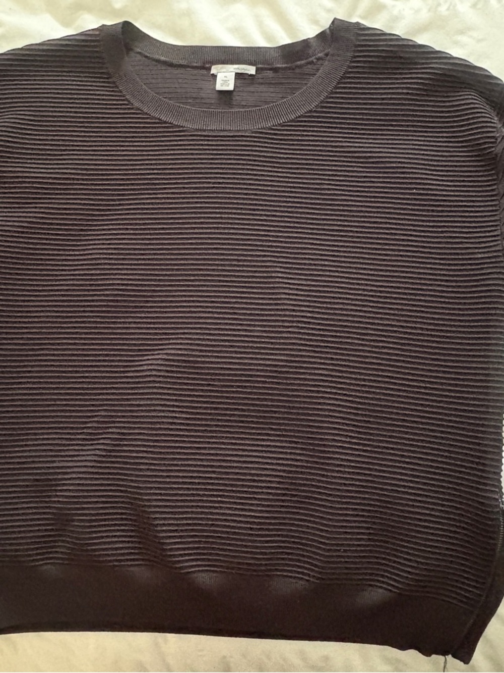 Women’s Ribbed Crewneck Sweater by Halogen - Black, Sz XL